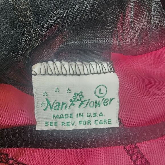 Vintage Nani Flower Black & Pink Teddy & Garter (L) - Picture 5 of 5